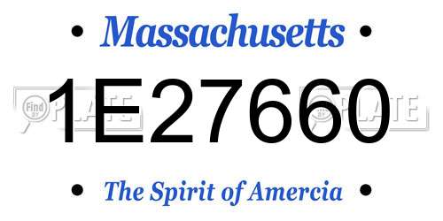 1E27660 Massachusetts License Plate
