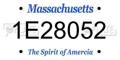 1E28052 Massachusetts License Plate