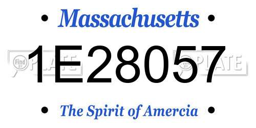 1E28057 Massachusetts License Plate