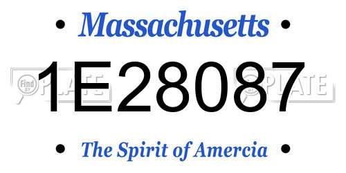 1E28087 Massachusetts License Plate