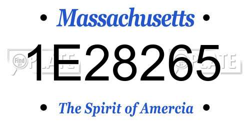 1E28265 Massachusetts License Plate