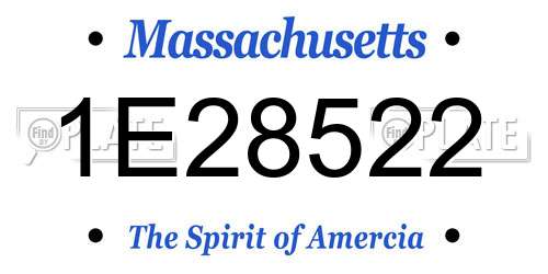 1E28522 Massachusetts License Plate