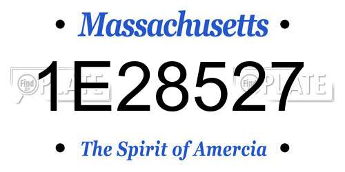 1E28527 Massachusetts License Plate