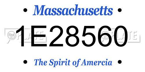 1E28560 Massachusetts License Plate