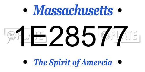 1E28577 Massachusetts License Plate