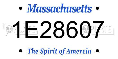 1E28607 Massachusetts License Plate