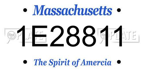 1E28811 Massachusetts License Plate