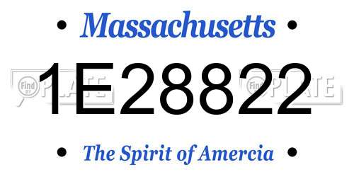 1E28822 Massachusetts License Plate