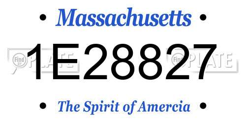 1E28827 Massachusetts License Plate