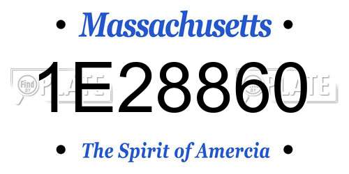 1E28860 Massachusetts License Plate