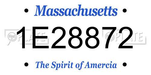 1E28872 Massachusetts License Plate
