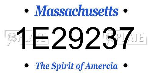 1E29237 Massachusetts License Plate