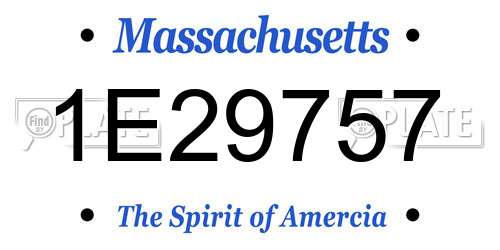 1E29757 Massachusetts License Plate