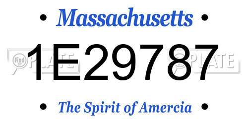 1E29787 Massachusetts License Plate