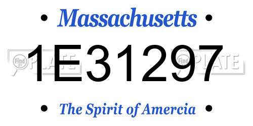 1E31297 Massachusetts License Plate