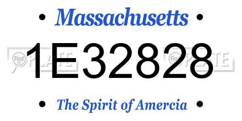 1E32828 Massachusetts License Plate
