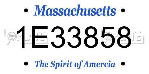 1E33858 Massachusetts License Plate