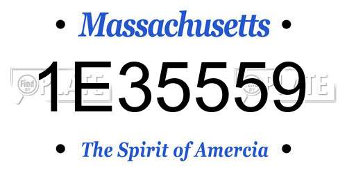 1E35559 Massachusetts License Plate