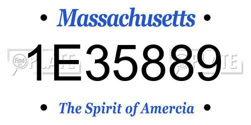 1E35889 Massachusetts License Plate