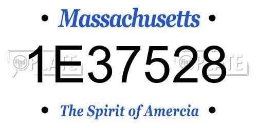 1E37528 Massachusetts License Plate