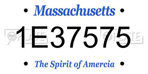 1E37575 Massachusetts License Plate