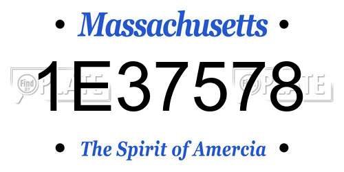 1E37578 Massachusetts License Plate