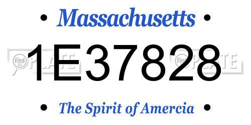 1E37828 Massachusetts License Plate