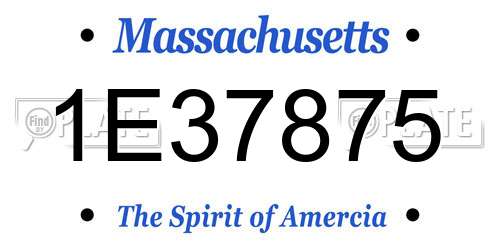 1E37875 Massachusetts License Plate