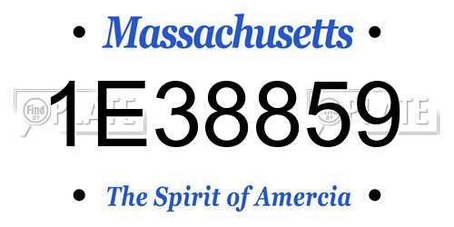 1E38859 Massachusetts License Plate