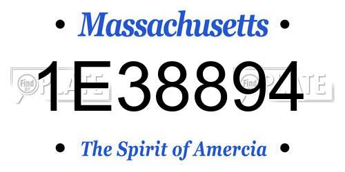 1E38894 Massachusetts License Plate
