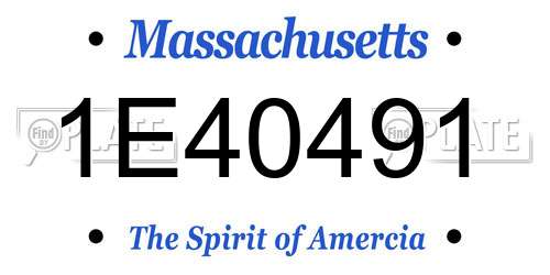 1E40491 Massachusetts License Plate