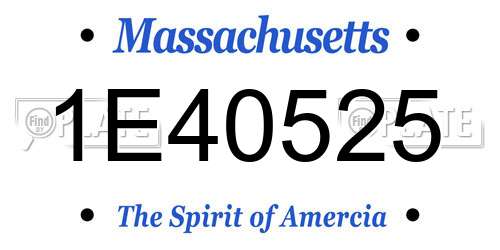 1E40525 Massachusetts License Plate