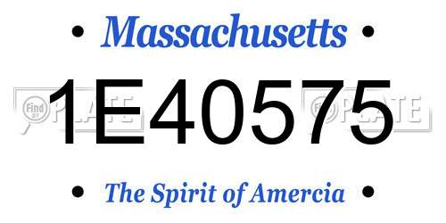 1E40575 Massachusetts License Plate