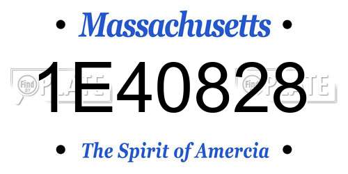 1E40828 Massachusetts License Plate