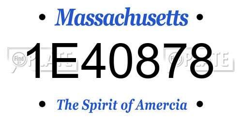 1E40878 Massachusetts License Plate