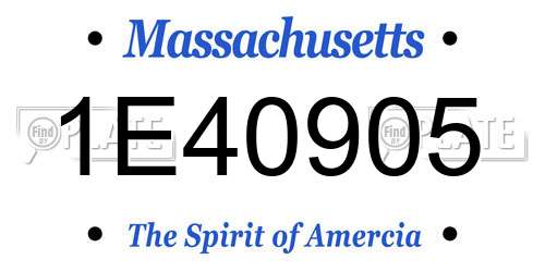 1E40905 Massachusetts License Plate