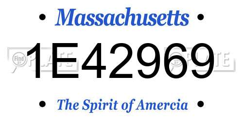1E42969 Massachusetts License Plate