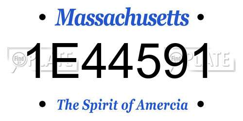 1E44591 Massachusetts License Plate