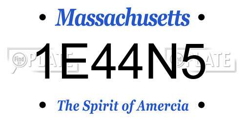 1E44N5 Massachusetts License Plate