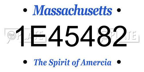 1E45482 Massachusetts License Plate