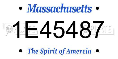 1E45487 Massachusetts License Plate
