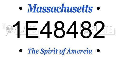 1E48482 Massachusetts License Plate