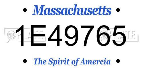 1E49765 Massachusetts License Plate