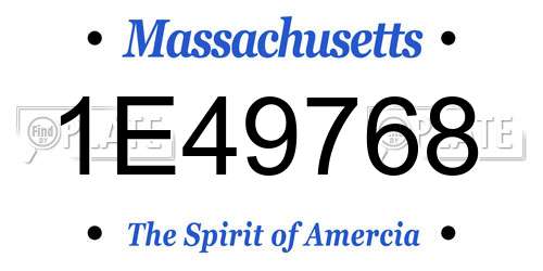 1E49768 Massachusetts License Plate
