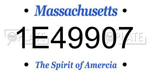1E49907 Massachusetts License Plate