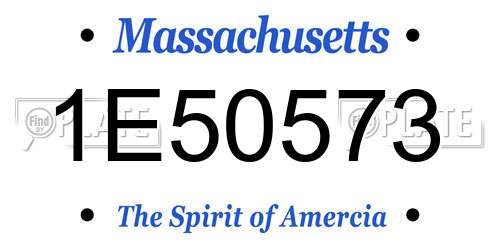 1E50573 Massachusetts License Plate