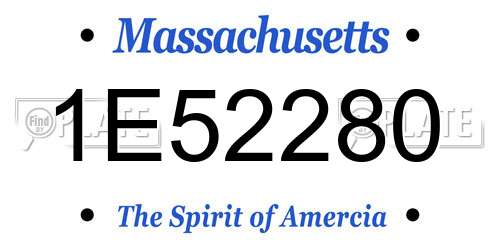 1E52280 Massachusetts License Plate