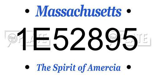 1E52895 Massachusetts License Plate