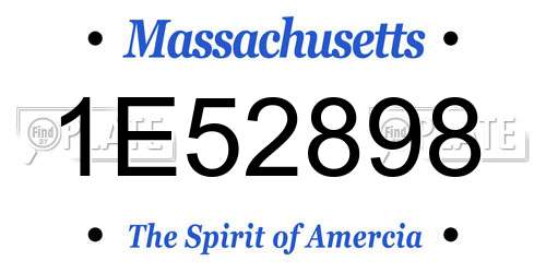 1E52898 Massachusetts License Plate