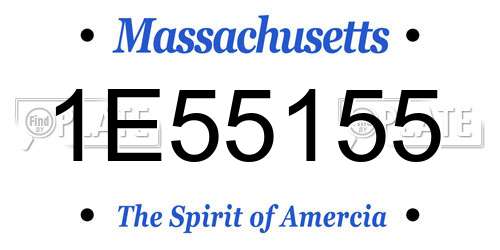 1E55155 Massachusetts License Plate